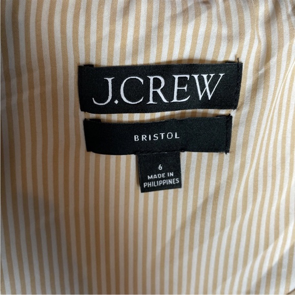 J Crew Bristol Blazer in Pink Herringbone Linen Double-Breasted Jacket Size 6 - Picture 7 of 8